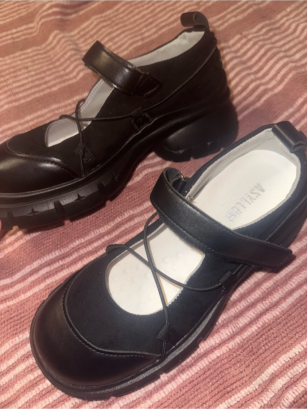 Asylum Classic Black Mary Jane Flats with Crisscross Strap